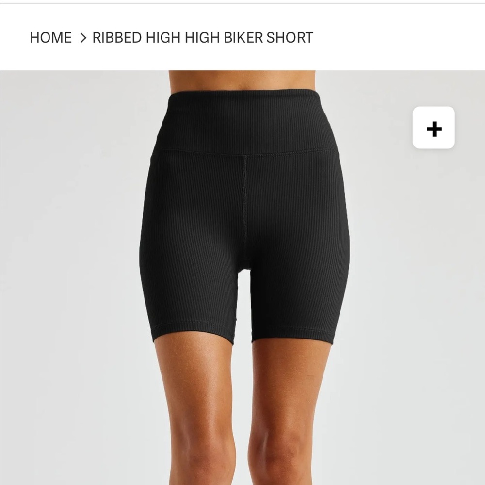 Year of Ours Black Ribbed Bike Shorts